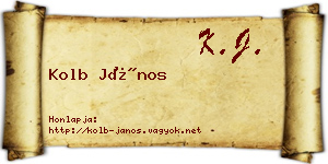 Kolb János névjegykártya